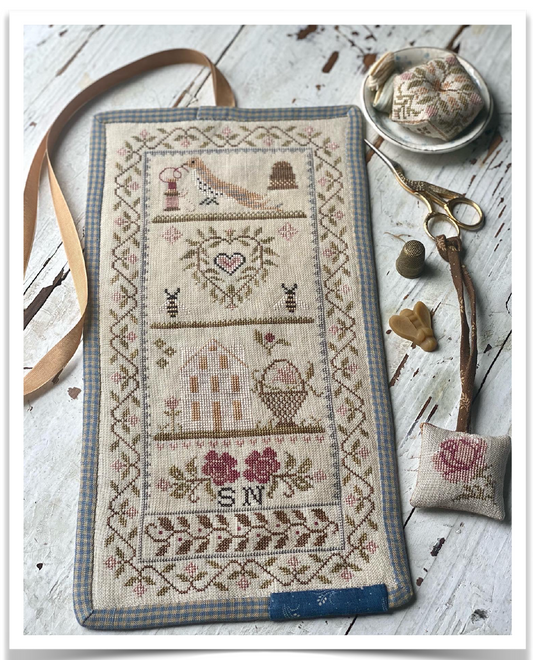 FABRIC Across the Pond SAL 2026 - Stacy Nash ~ Bees & Birds Sewing Roll, Biscornu & Scissor Fob